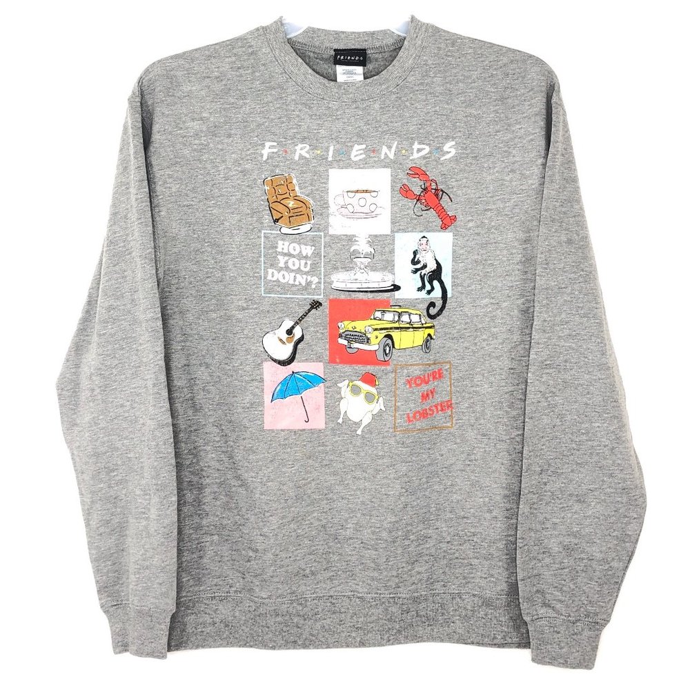 F R I E N D S Pullover Long Sleeve Sweatshirt Gray